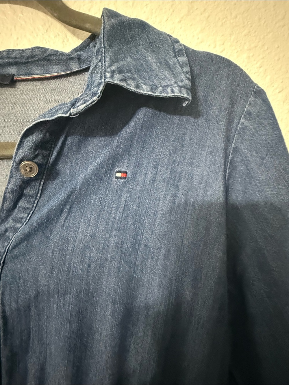 Tommy Hilfiger Chambray Tiered Midi Shirt Dress Size 8 - Picture 3 of 4
